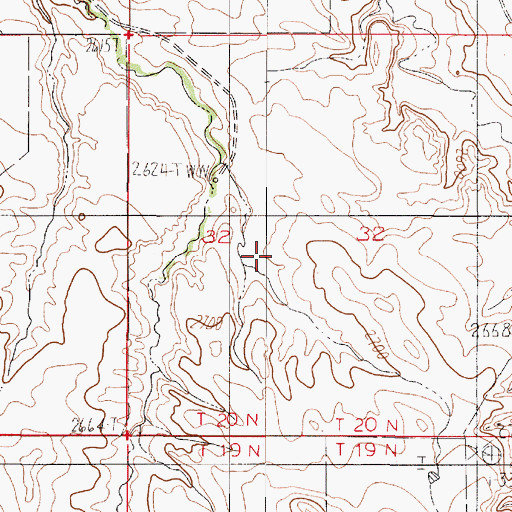 Topographic Map of 20N51E32CABC02 Well, MT