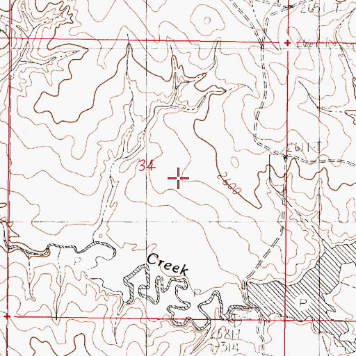 Topographic Map of 20N45E34CAAB01 Well, MT