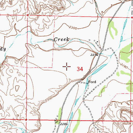 Topographic Map of 20N42E34CA__01 Well, MT