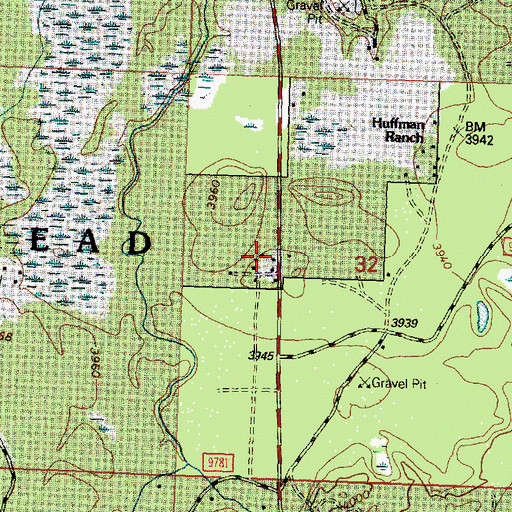 Topographic Map of 20N16W32BCDA01 Well, MT