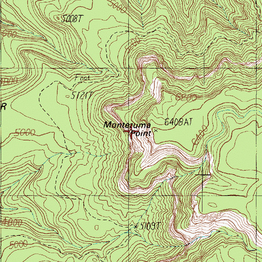 Topographic Map of Montezuma Point, AZ