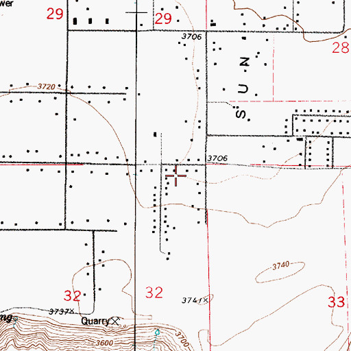 Topographic Map of 20N03E32AAAB01 Well, MT