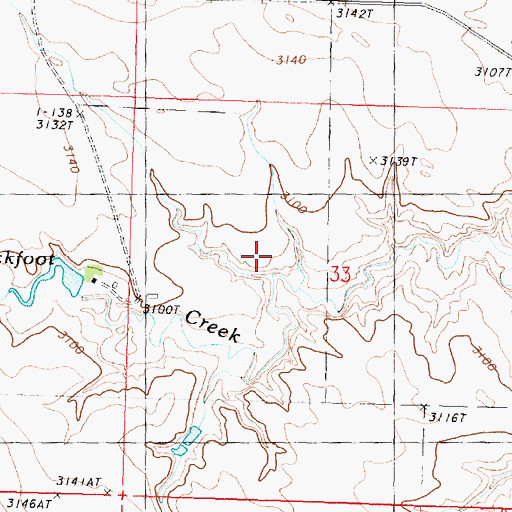 Topographic Map of 20N34E32AD__01 Well, MT