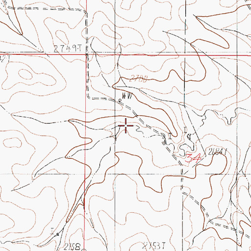 Topographic Map of 20N46E34BCAA01 Well, MT
