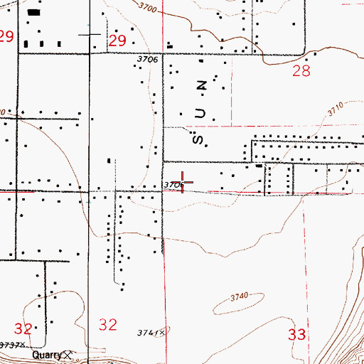 Topographic Map of 20N03E28CCCD01 Well, MT