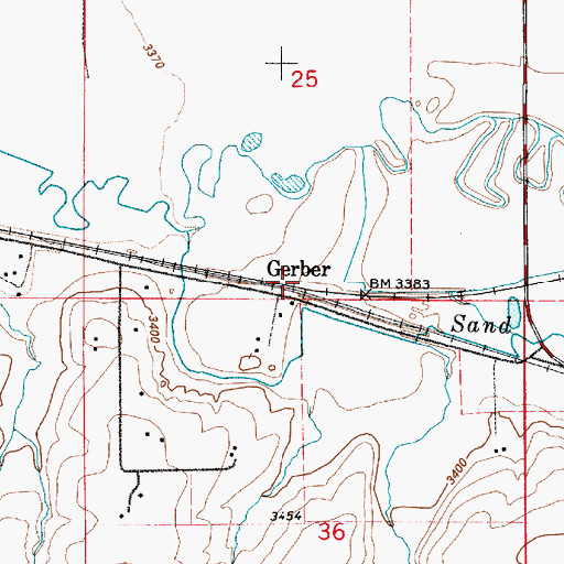 Topographic Map of 20N04E25CDDD01 Well, MT