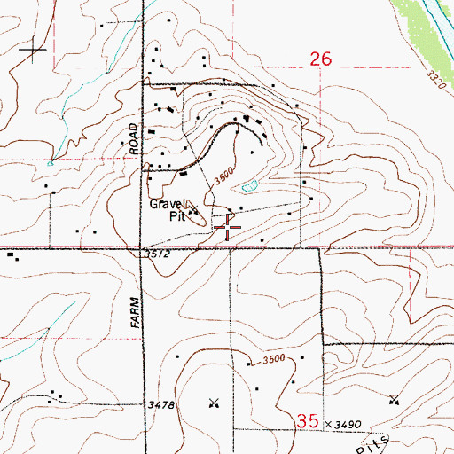Topographic Map of 20N03E26CDCC01 Well, MT