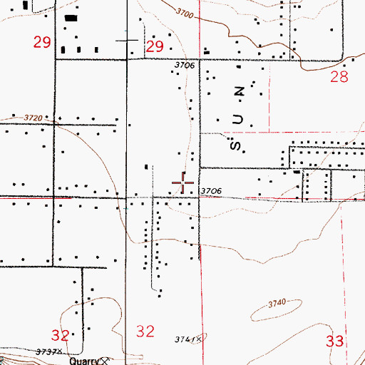 Topographic Map of 20N03E29DDDD01 Well, MT