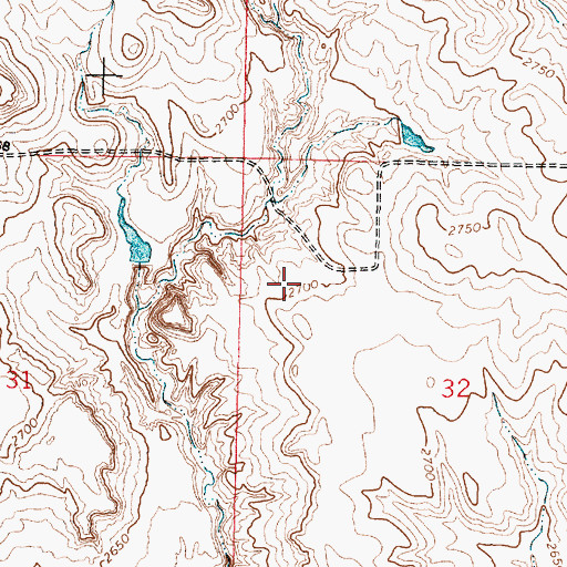 Topographic Map of 20N40E32B___01 Well, MT
