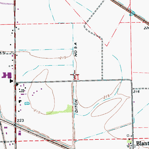 Topographic Map of Ditch Number 5a, AR