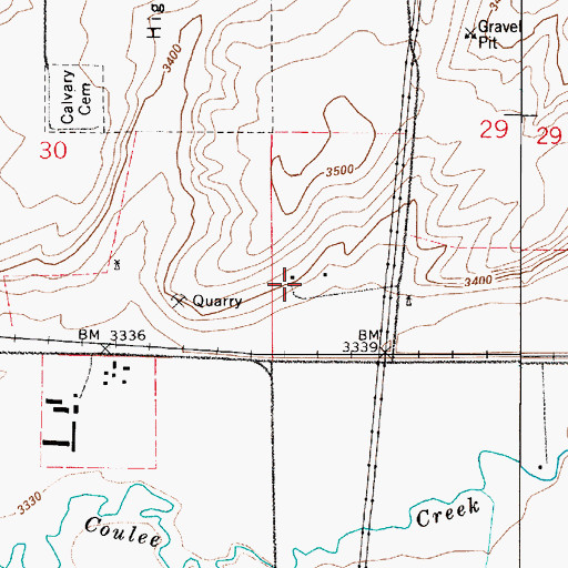 Topographic Map of 20N04E29CCBC01 Well, MT