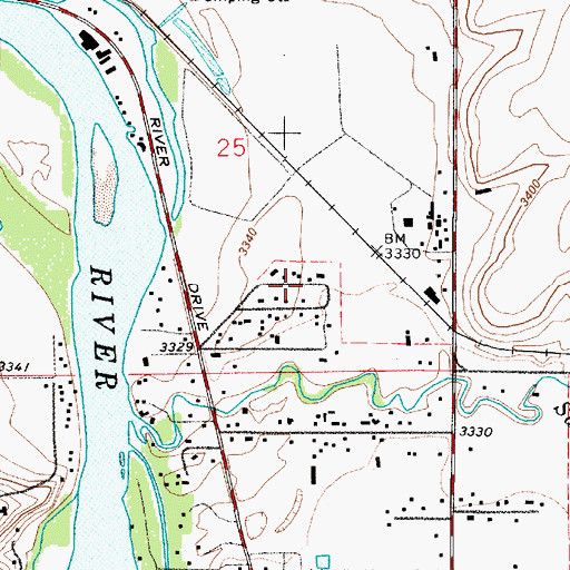 Topographic Map of 20N03E25DCAC01 Well, MT