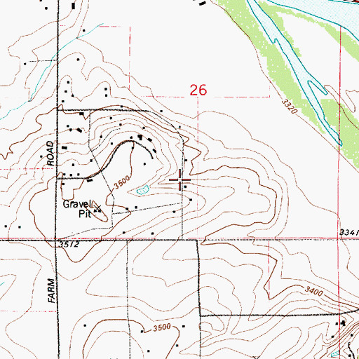 Topographic Map of 20N03E26CDAA01 Well, MT