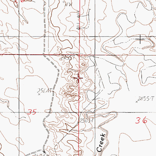 Topographic Map of 20N49E35AADD01 Well, MT