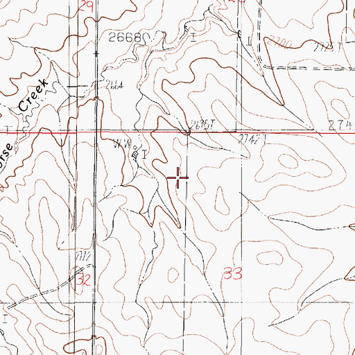 Topographic Map of 20N46E33BBAC01 Well, MT