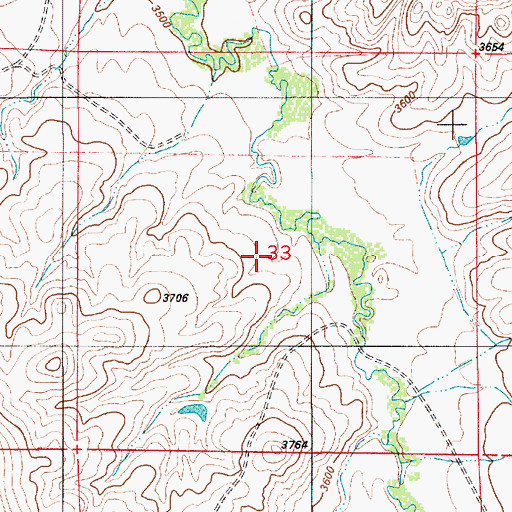 Topographic Map of 20N07E33____01 Well, MT