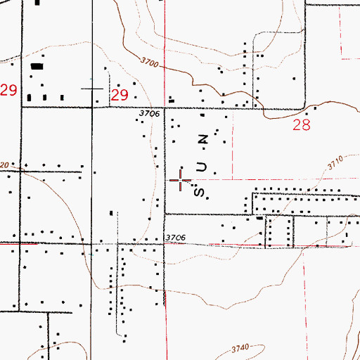 Topographic Map of 20N03E28CCBA01 Well, MT