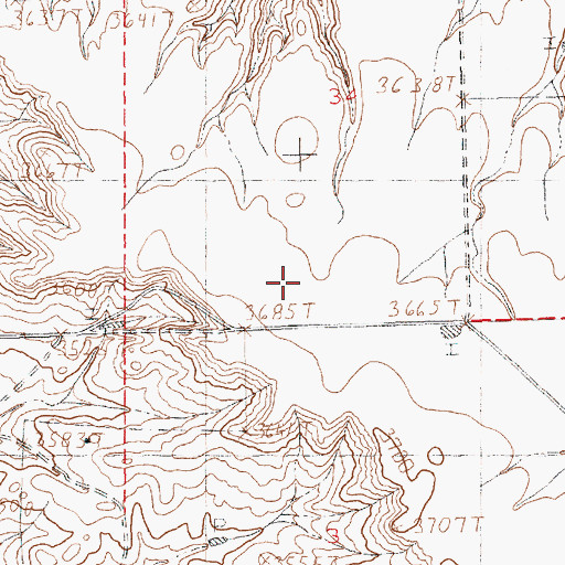 Topographic Map of 20N18E34CDCC01 Well, MT