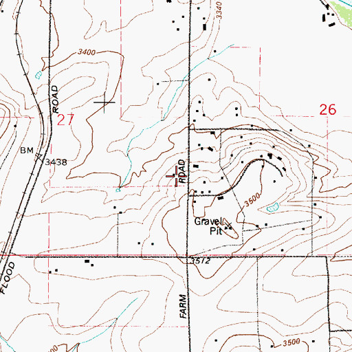 Topographic Map of 20N03E27DADC01 Well, MT