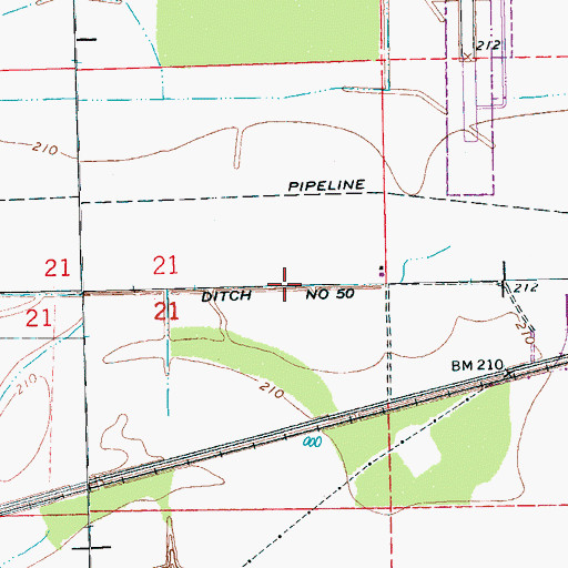 Topographic Map of Ditch Number 50, AR