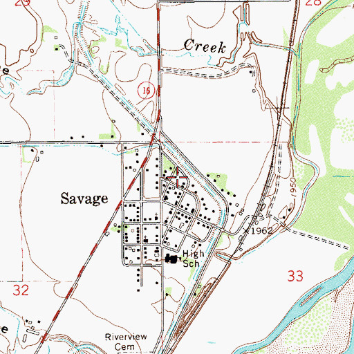 Topographic Map of 20N58E33BB__01 Well, MT