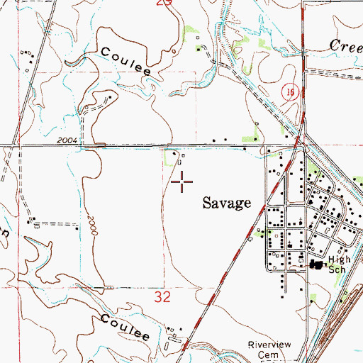 Topographic Map of 20N58E32AA__01 Well, MT
