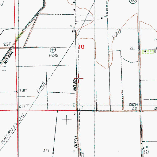 Topographic Map of Ditch Number 50, AR