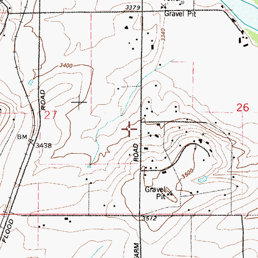 Topographic Map of 20N03E26CBBC01 Well, MT
