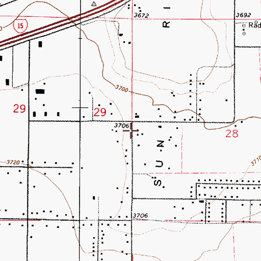 Topographic Map of 20N03E28CBBB01 Well, MT