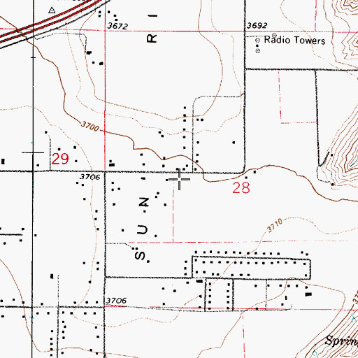 Topographic Map of 20N03E28CABB01 Well, MT