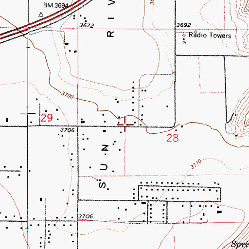 Topographic Map of 20N03E28CABB02 Well, MT