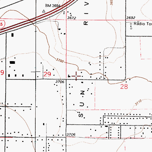 Topographic Map of 20N03E28CBBA01 Well, MT