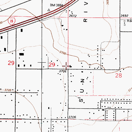 Topographic Map of 20N03E28BCCC01 Well, MT