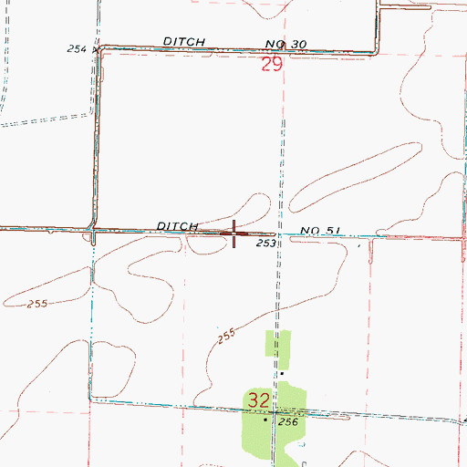 Topographic Map of Ditch Number 51, AR