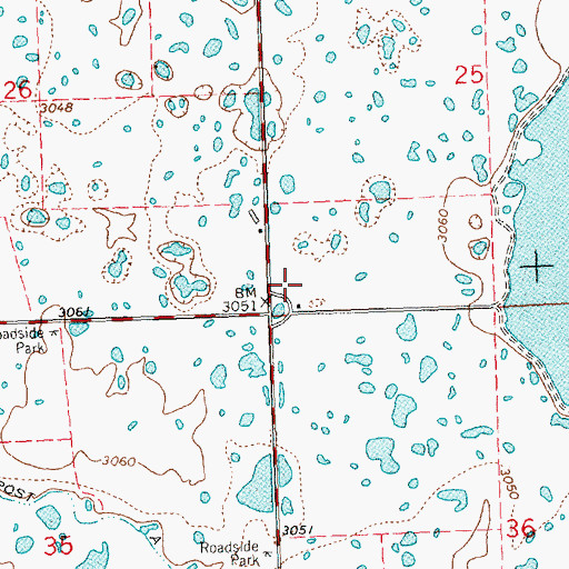 Topographic Map of 20N20W25CCC_01 Well, MT