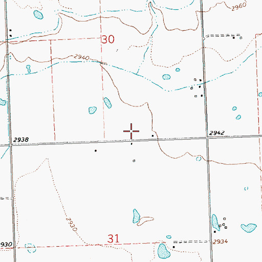 Topographic Map of 20N20W30DCD_01 Well, MT