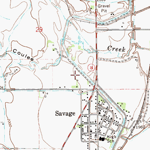 Topographic Map of 20N58E29DC__01 Well, MT