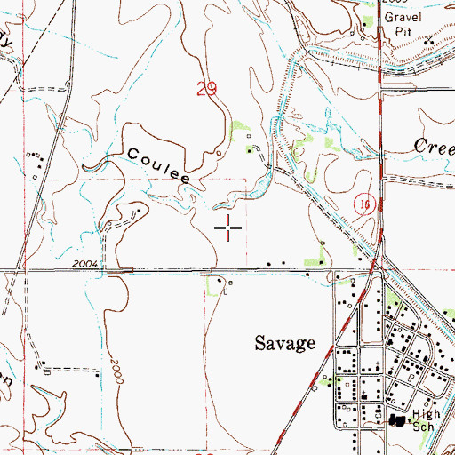 Topographic Map of 20N58E29DB__01 Well, MT