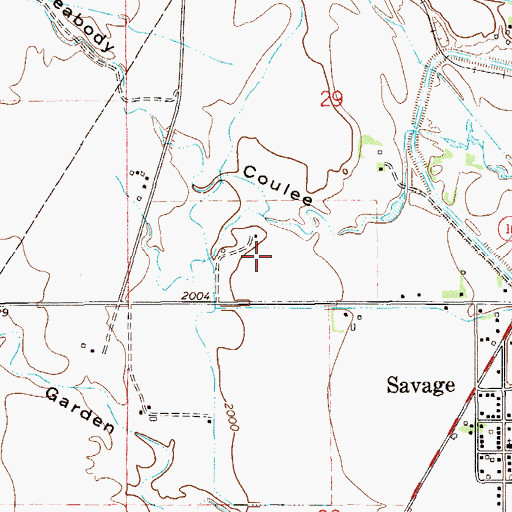 Topographic Map of 20N58E29AA__01 Well, MT