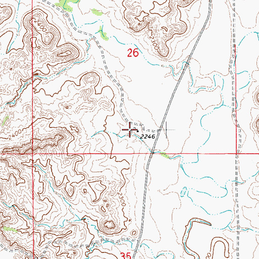 Topographic Map of 20N56E26DCCB01 Well, MT