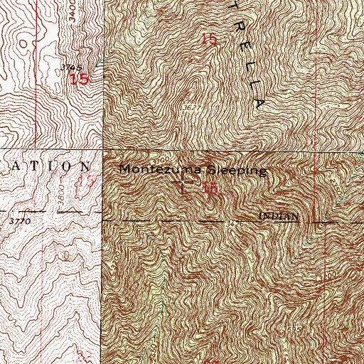 Topographic Map of Montezuma Sleeping, AZ
