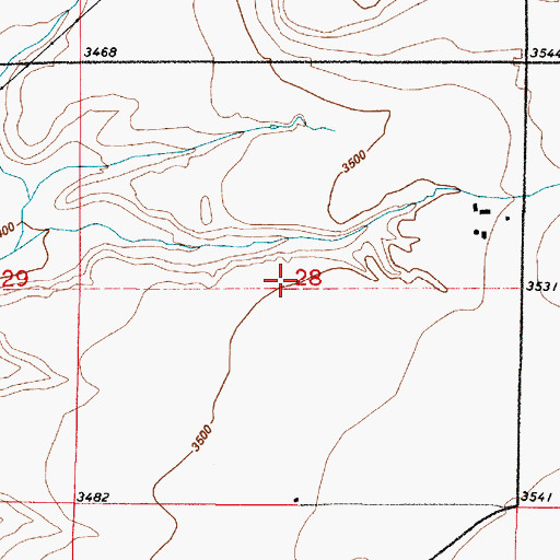 Topographic Map of 20N02E28____02 Well, MT
