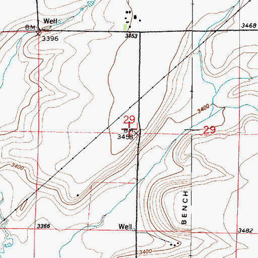 Topographic Map of 20N02E29____01 Well, MT