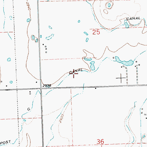 Topographic Map of HAMEL_CANAL___ Well, MT