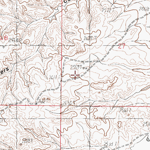 Topographic Map of 20N44E27CBDA01 Well, MT