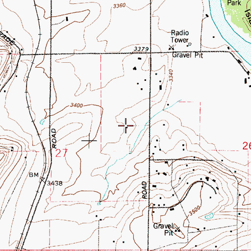Topographic Map of 20N03E27ADAC01 Well, MT