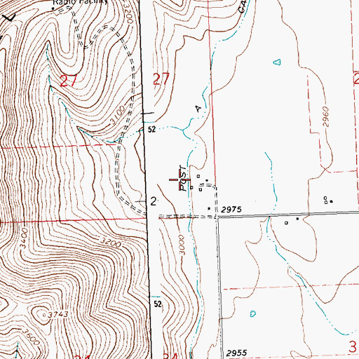 Topographic Map of 20N21W27DDA_01 Well, MT