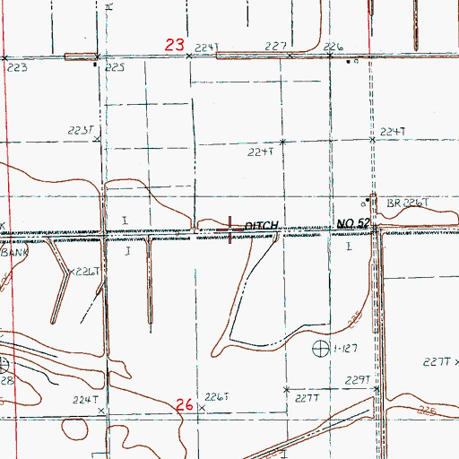 Topographic Map of Ditch Number 52, AR