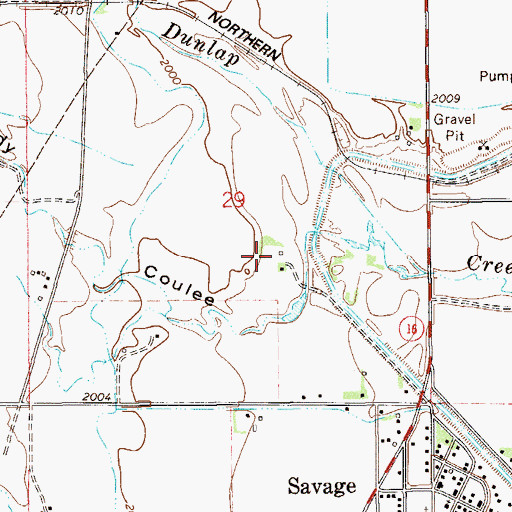 Topographic Map of 20N58E29CD__01 Well, MT