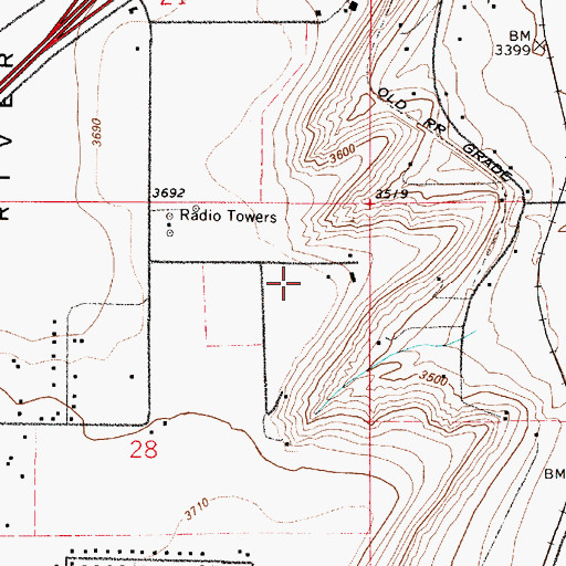 Topographic Map of 20N03E28AACD01 Well, MT